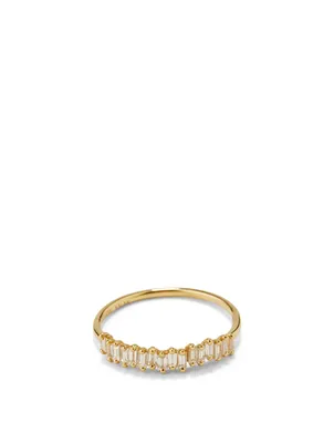 Fireworks 18K Gold Half Band Ring With Diamonds