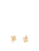 Fireworks 18K Gold Cluster Stud Earrings With Diamonds