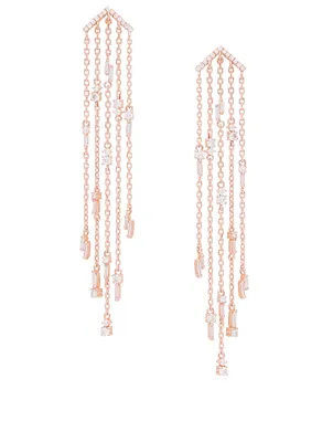 Fireworks 18K Rose Gold Cascade Chandelier Earrings With Diamonds