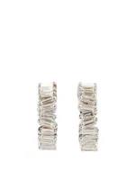 Fireworks 18K White Gold Hoop Earrings With Diamonds