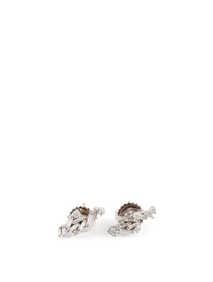 Small Fireworks 18K White Gold Earrings With Diamonds