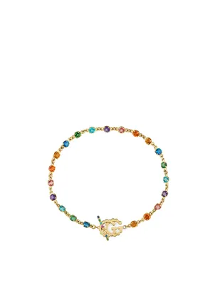 Rainbow Double G 18K Gold Bracelet