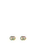 Rainbow Double G 18K Gold Stud Earrings