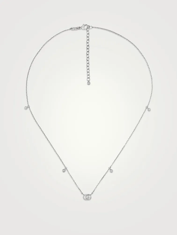 GG Running 18K White Gold Necklace With Diamonds