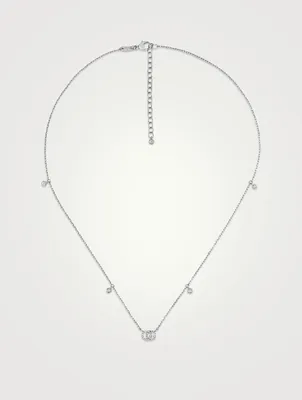GG Running 18K White Gold Necklace With Diamonds
