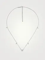 GG Running 18K White Gold Necklace With Diamonds