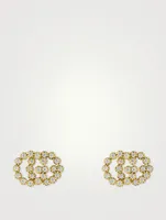 GG Running 18K Gold Stud Earrings With Diamonds