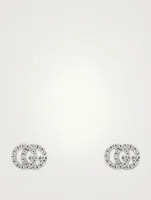 GG Running 18K Gold Stud Earrings With Diamonds