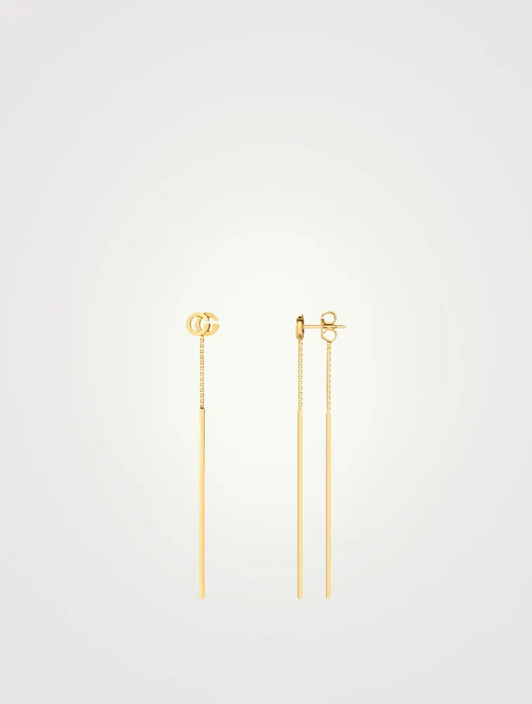 GG Running 18K Gold Bar Drop Earrings