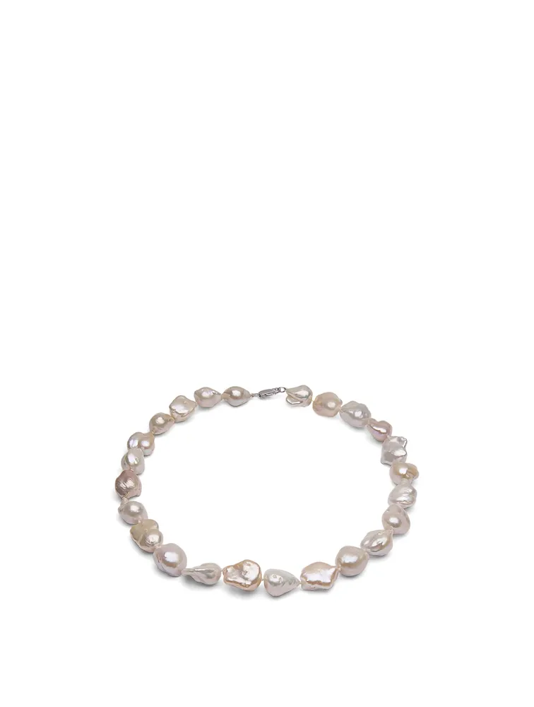 18K White Gold Graduated Pearl Necklace