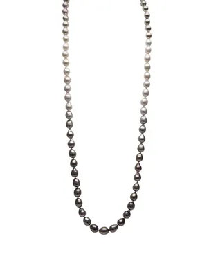 18K White Gold Australian And Tahitian South Sea Pearl Necklace