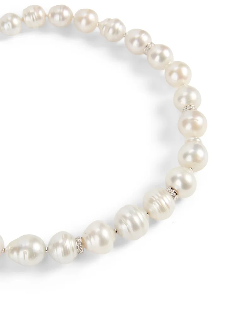 18K White Gold Pearl Necklace