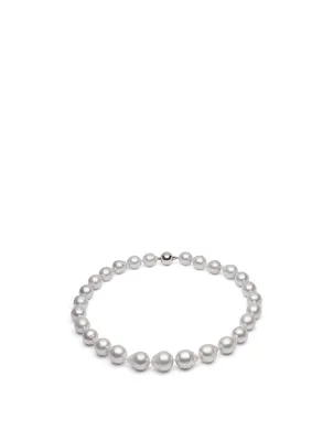 18K White Gold Large Graduated Australian South Sea Pearl Necklace
