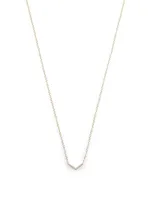 Mini 14K Gold Chevron Necklace With Diamonds