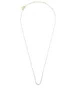 Mini 14K Gold Chevron Necklace With Diamonds