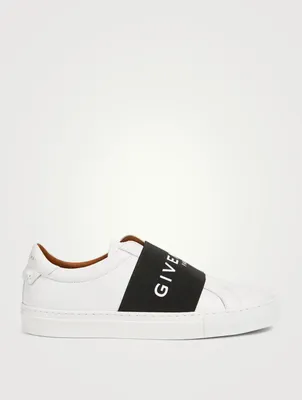 Urban Street Leather Sneakers With Logo Strap