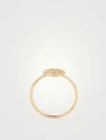 14K Gold Pavé Diamond Happy Face Ring