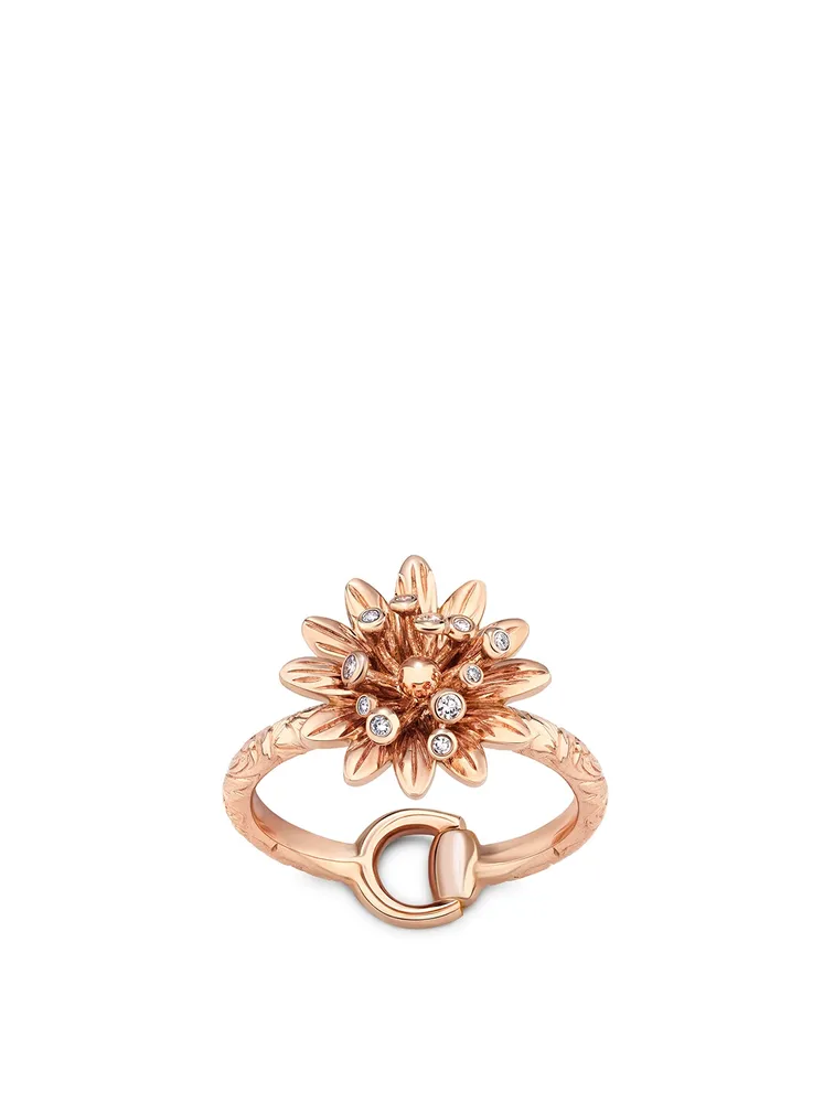 Flora 18K Rose Gold Ring With Diamonds