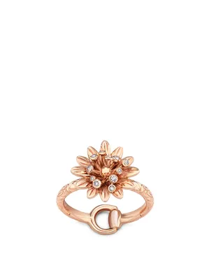 Flora 18K Rose Gold Ring With Diamonds