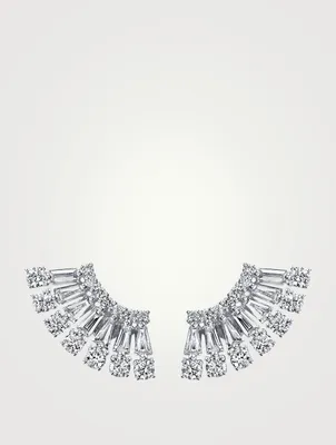 18K White Gold Ava Floating Earrings With Diamonds