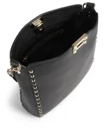 Medium Rockstud Leather Hobo Bag