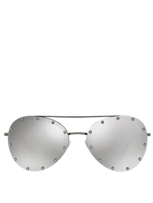 Aviator Sunglasses With Crystals