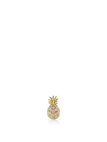 14K Gold Pineapple Stud Earring With Diamonds