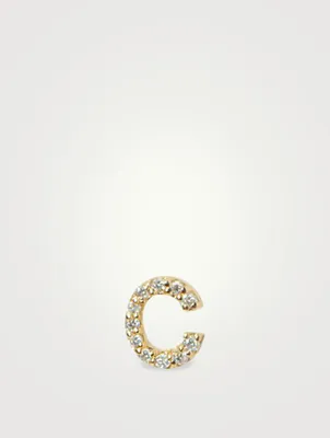 Love Letter 14K Gold Pavé Stud A to Z With Diamonds