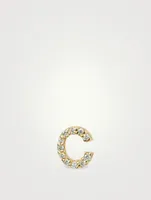 Love Letter 14K Gold Pavé Stud A to Z With Diamonds