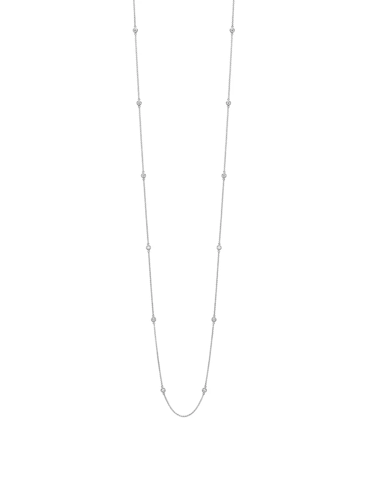 18K White Gold Sautoir Necklace With Diamonds