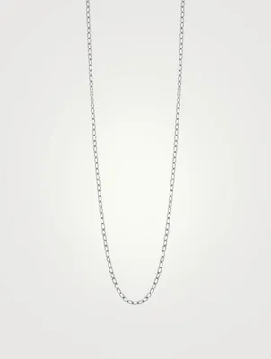24-Inch 18K White Gold Chain Link Necklace