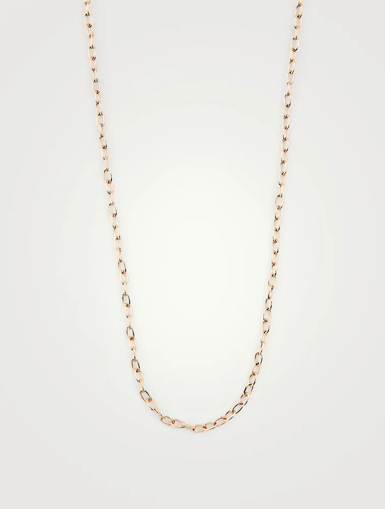 32-Inch 18K Rose Gold Chain Link Necklace