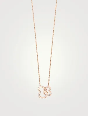 Double Petite Wulu 18K Rose Gold Necklace With Diamonds