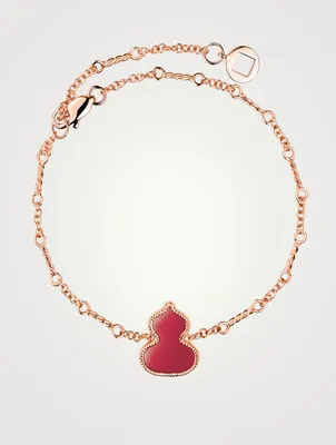 Wulu 18K Rose Gold Bracelet With Red Agate