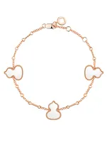 Triple Wulu 18K Rose Gold Bracelet With Agate