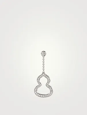 Small Wulu 18K White Gold Drop Earring With Diamonds