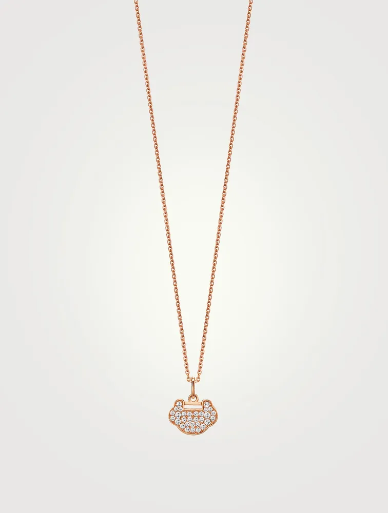 Petite Yu Yi 18K Rose Gold Necklace With Diamonds