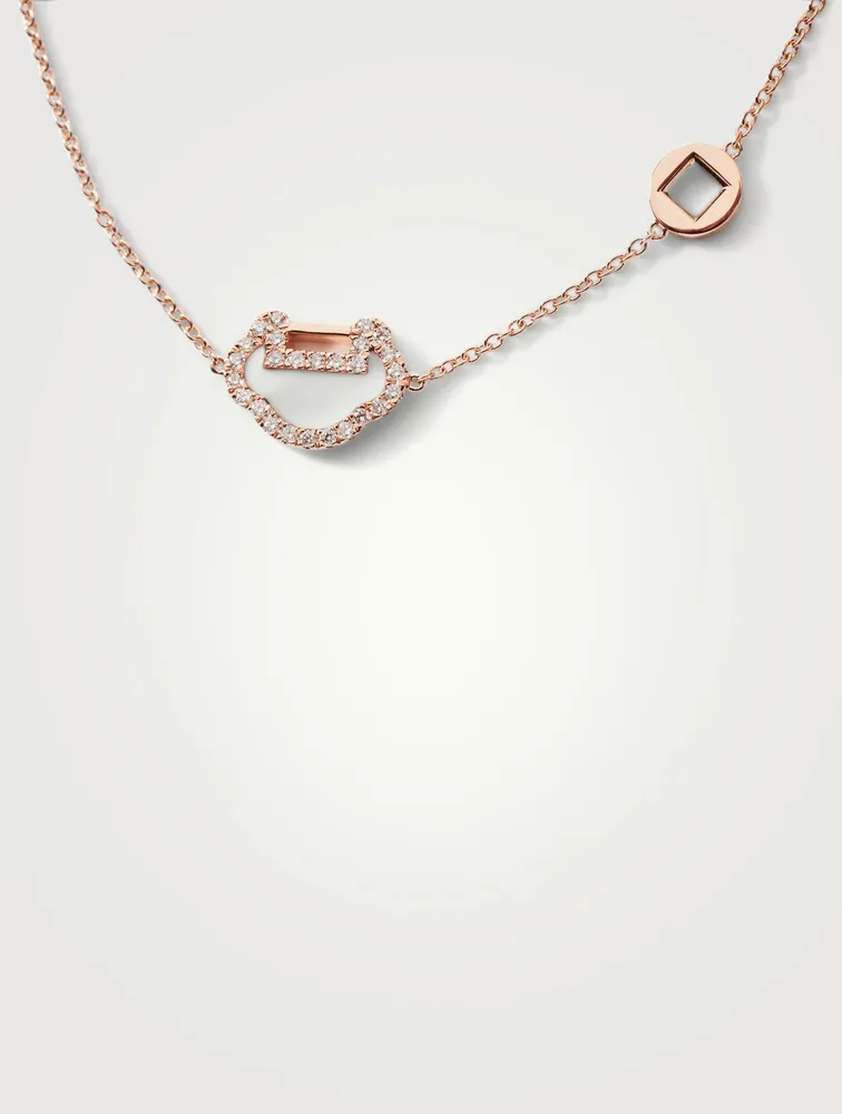 Petite Yu Yi 18K Rose Gold Bracelet With Mother-Of-Pearl And Diamonds