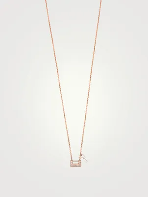 Yu Yi 18K Rose Gold Lock With Key Necklace With Diamonds