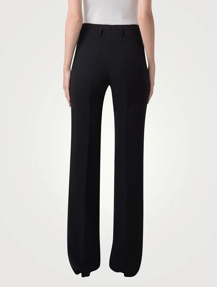 Farrah Wool High-Rise Bootcut Pants