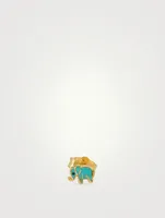 Mini 14K Gold Elephant Single Stud Earring