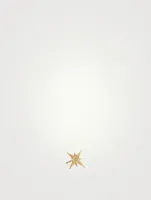 Small 14K Gold Starburst Single Stud Earring With Diamonds