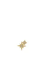 14K White Gold Double Starburst Stud Earring