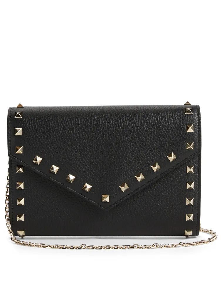 Rockstud Leather Wallet Chain Bag