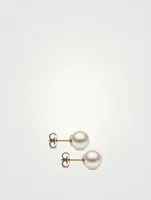 Medium 18K Yellow Gold Pearl Stud Earrings