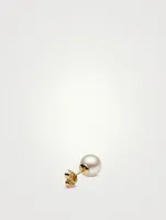 Medium 18K Yellow Gold Pearl Stud Earrings