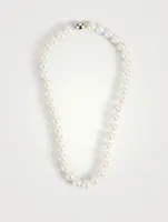 18K White Gold Large Pearl Strand Necklace