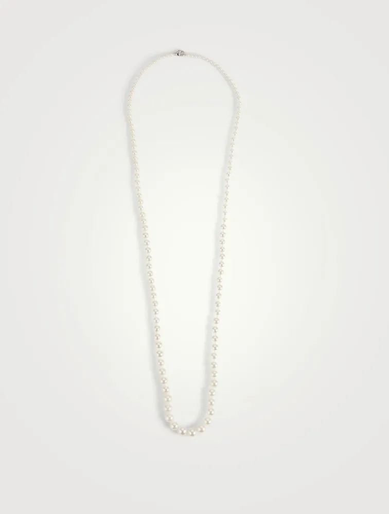 18K White Gold Pearl Graduated Necklace