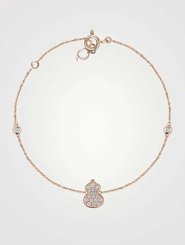 Petite Wulu 18K Rose Gold Bracelet With Pavé Diamonds