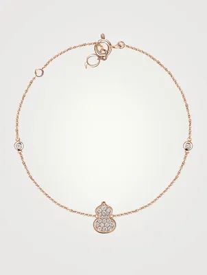 Petite Wulu 18K Rose Gold Bracelet With Pavé Diamonds